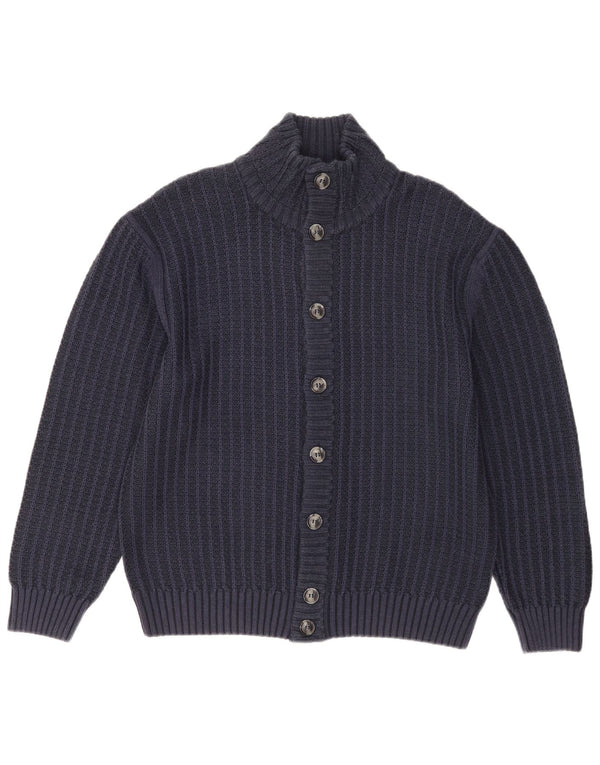 Pulover Cardigan Vintage pentru bărbați UK 40 Medium Bleumarin Bumbac