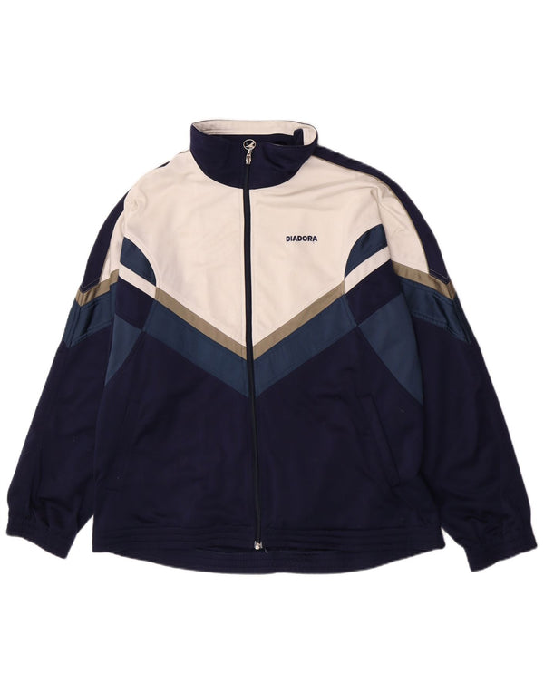 Jachetă de trening pentru bărbați Diadora UK 46 XL, albastru bleumarin, poliester color bloc