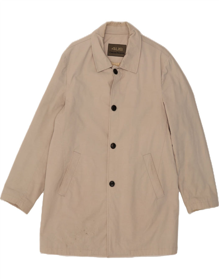 CESARE PACIOTTI Mens Overcoat IT 52 XL Grey Cotton Vintage Cesare Paciotti and Second-Hand Cesare Paciotti from Messina Hembry 