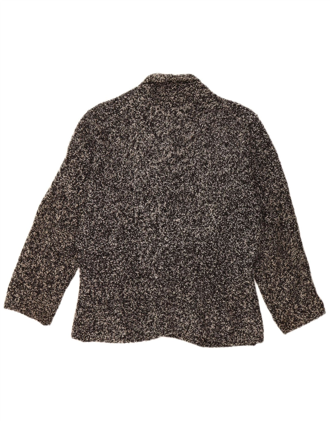 MARKS & SPENCER Pulover cardigan pentru femei UK 12 mediu negru cu pete acrilic