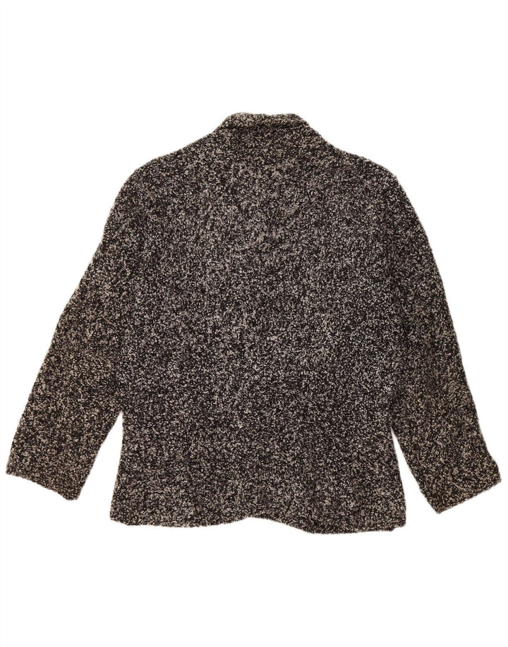 MARKS & SPENCER Pulover cardigan pentru femei UK 12 mediu negru cu pete acrilic