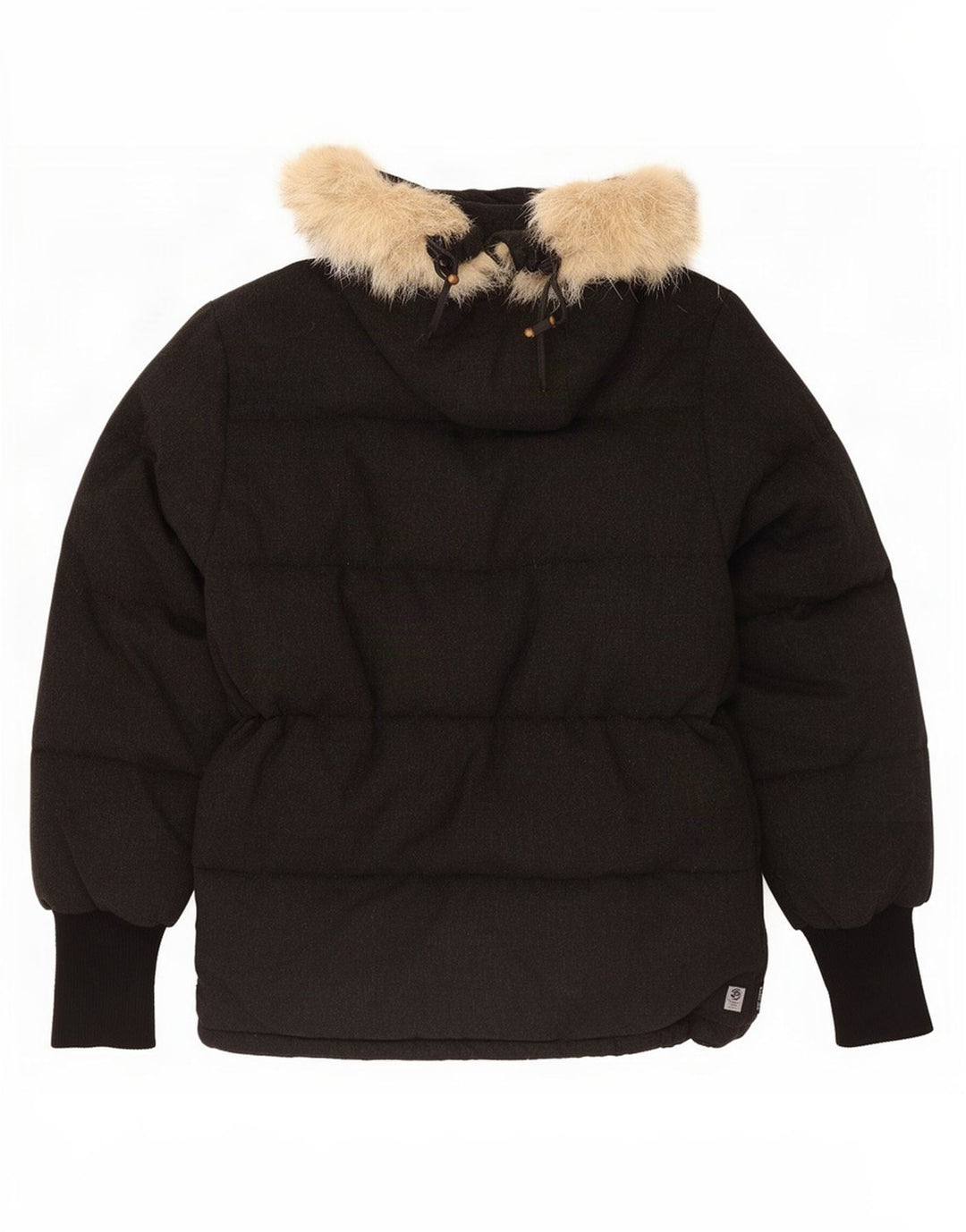 Jachetă căptușită cu glugă Moncler pentru bărbați UK 36, lână neagră mică