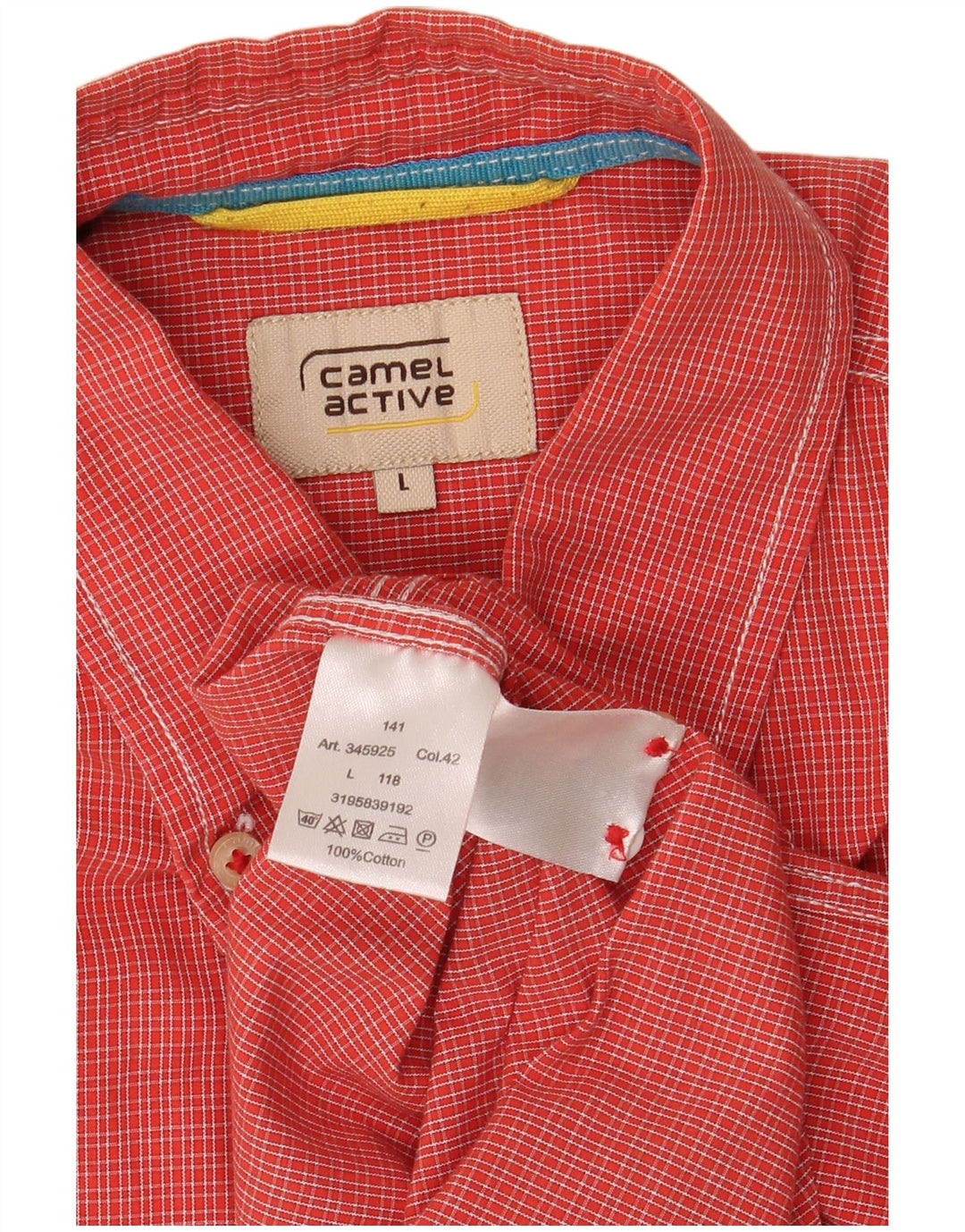Cămașă cu mânecă scurtă pentru bărbați Camel Active, bumbac cu carouri mari, roșii