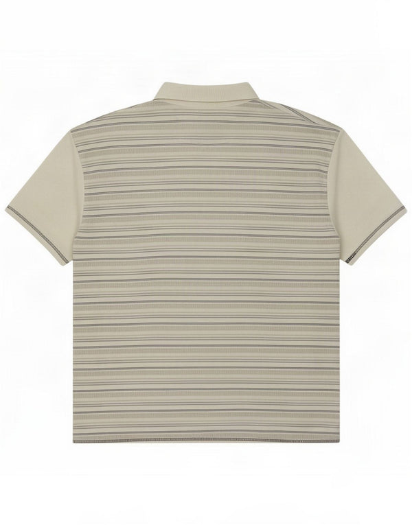 Vintage Mens Polo Shirt XL White Striped