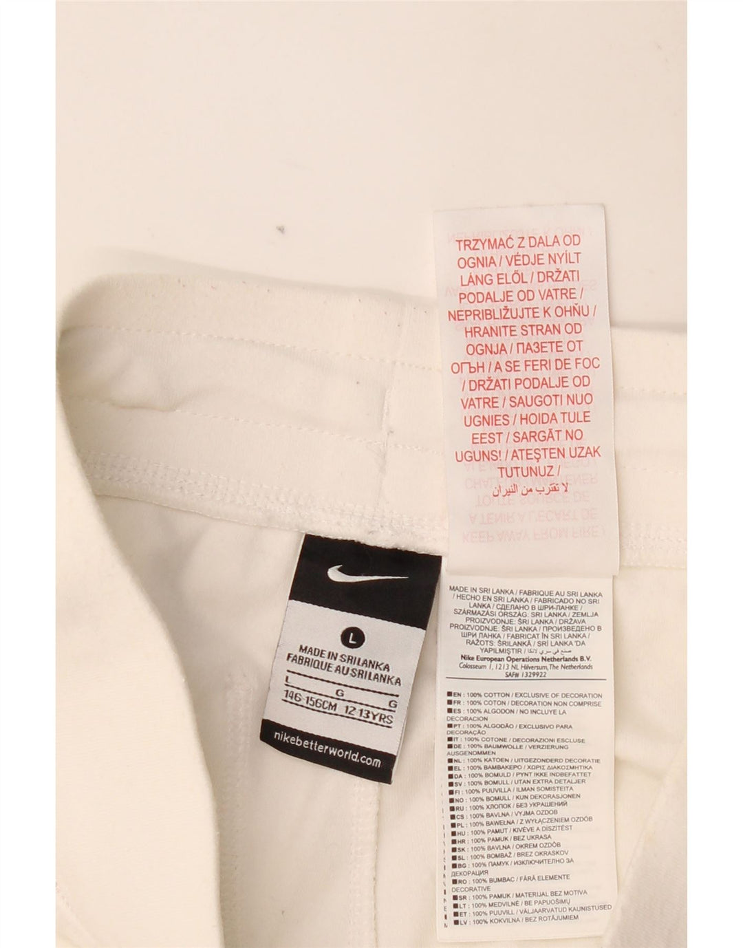 NIKE Girls Tracksuit Trousers Joggers 12-13 Years Large White Cotton Vintage Nike and Second-Hand Nike from Messina Hembry 
