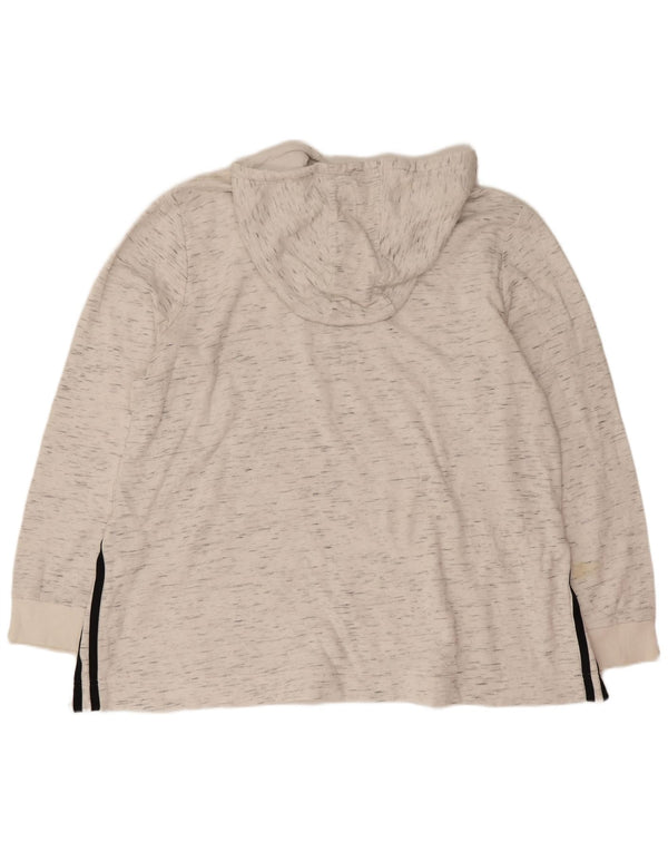 Pulover cu glugă cu grafic pentru femei Adidas Marea Britanie 20/22 XL alb catifelat sport