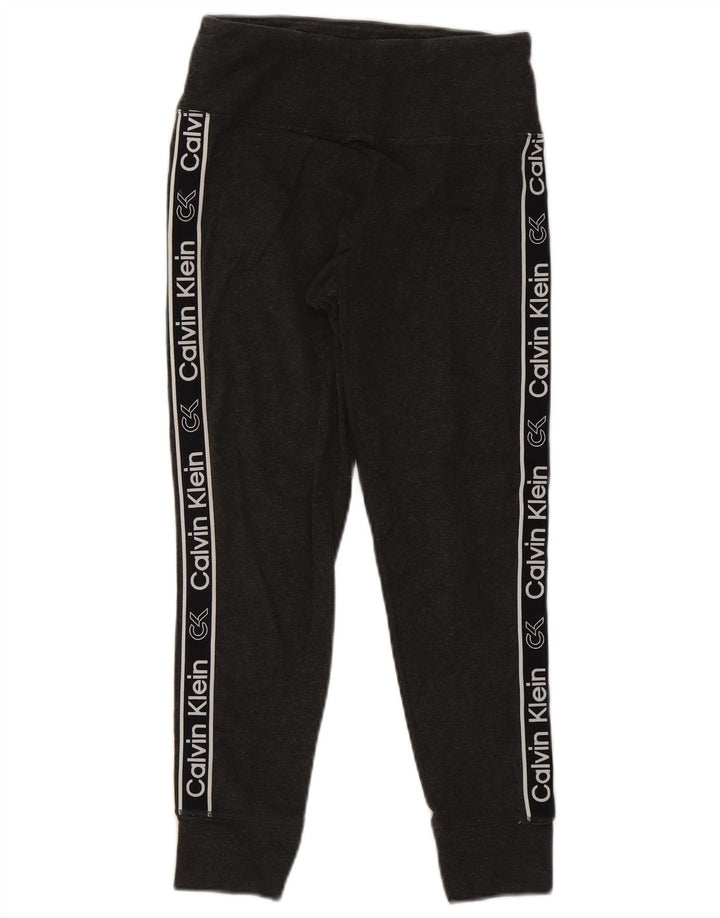 CALVIN KLEIN Womens Graphic Tracksuit Trousers Joggers UK 12 Medium  Grey Vintage Calvin Klein and Second-Hand Calvin Klein from Messina Hembry 