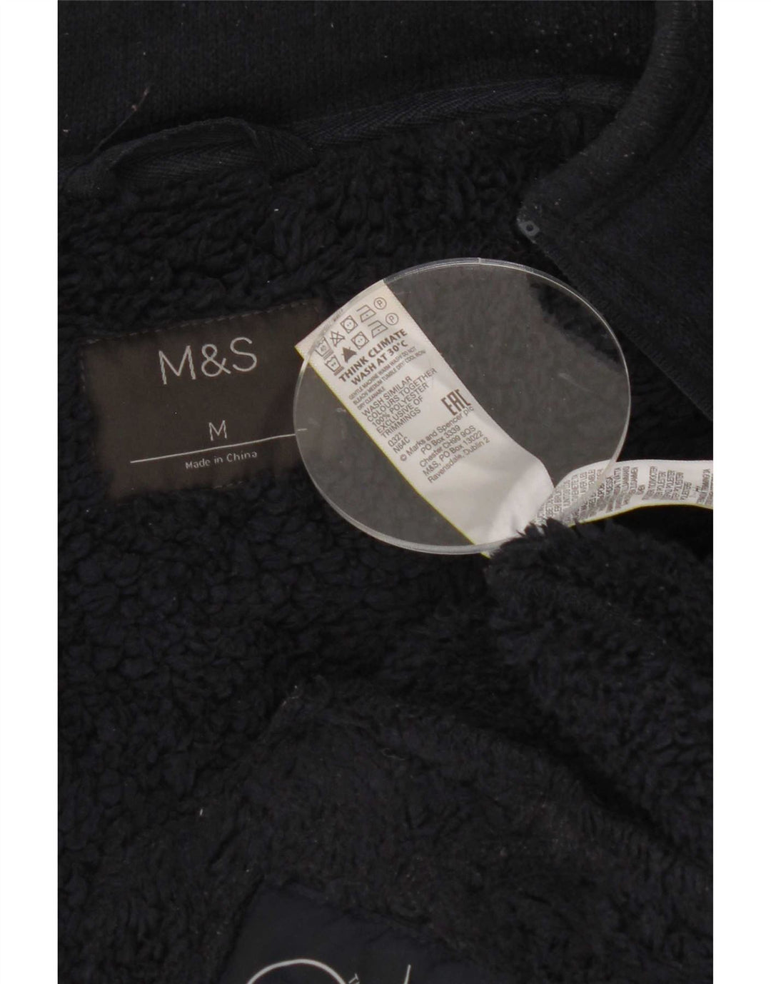 Marks & Spencer pentru bărbați Sherpa Trening Top Jachetă Mediu Bleumarin Poliester