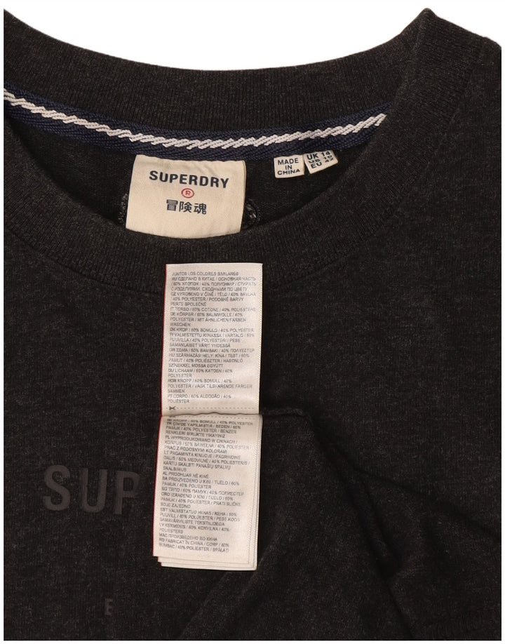 Tricou grafic Superdry pentru femei Top UK 14 mare bumbac gri