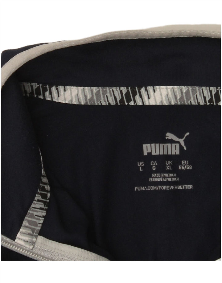 Top de trening Puma pentru bărbați, cu fermoar și gât, XL bleumarin, color block