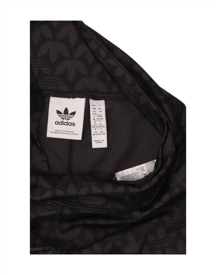 Leggings cu grafic pentru femei Adidas UK 4/6 XS poliester negru