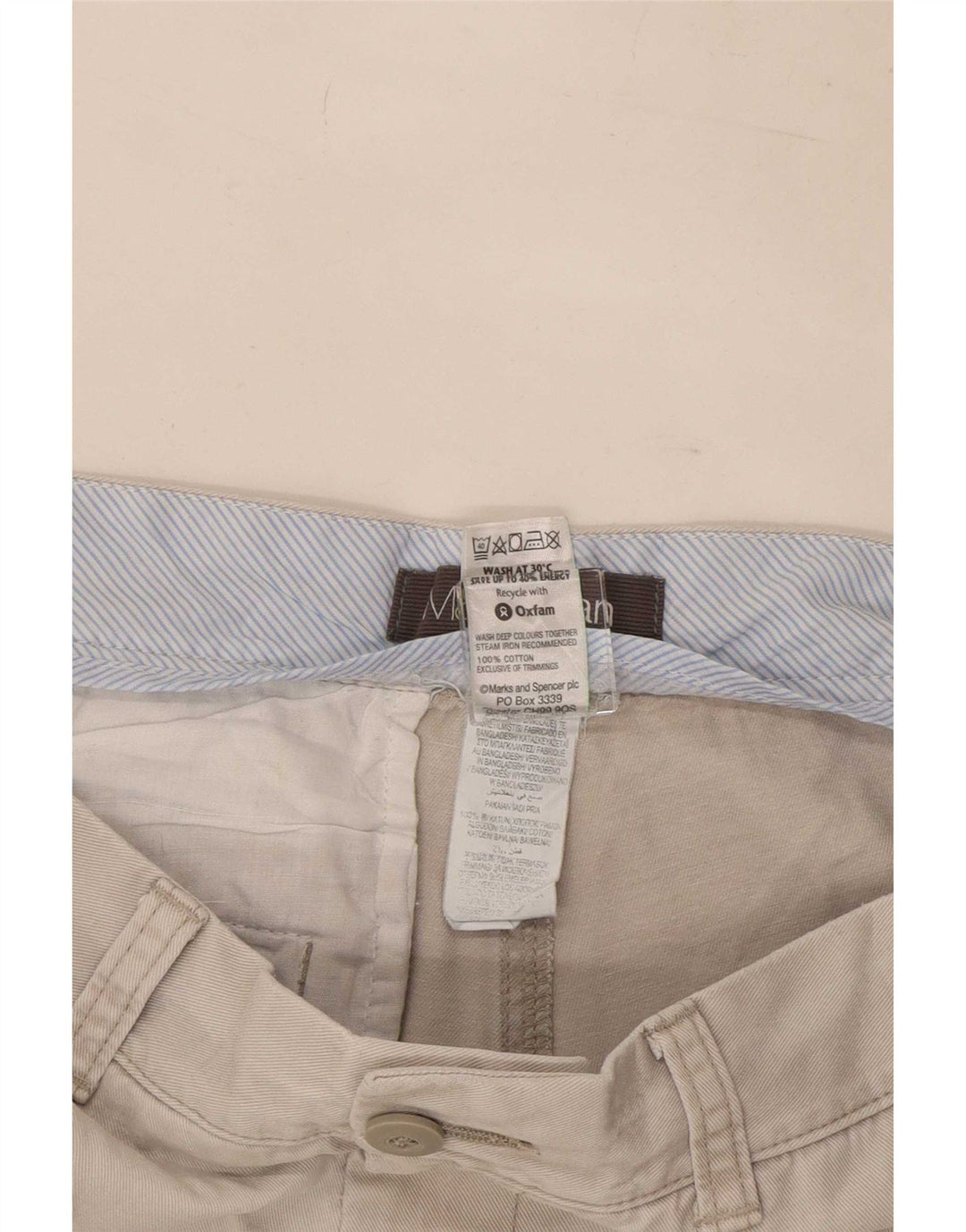 Marks & Spencer Mens Chino Shorts Medium W32 Beige Bumbac