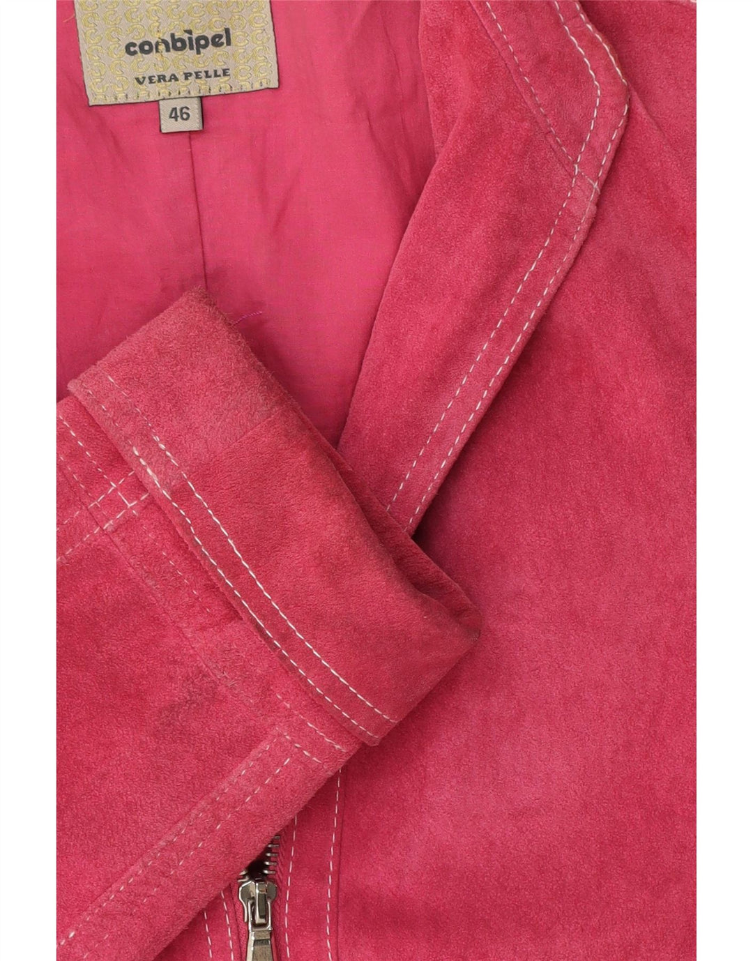 Jacheta de piele intoarsa pentru femei Conbipel IT 46 mare, roz, piele