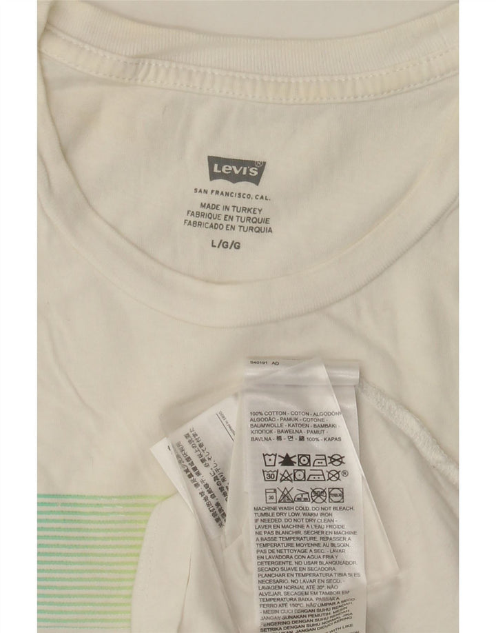 Tricou grafic Levi's pentru bărbați Top mare din bumbac alb