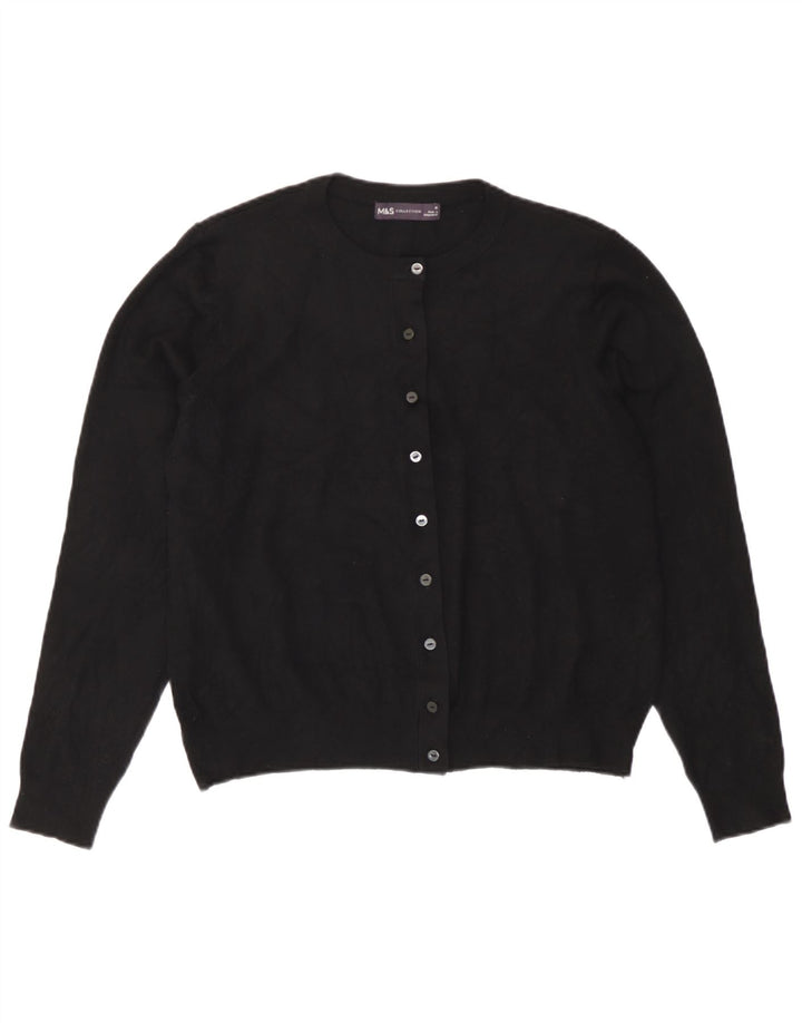 Pulover cardigan pentru femei Marks & Spencer UK 16 mare, negru, viscoză