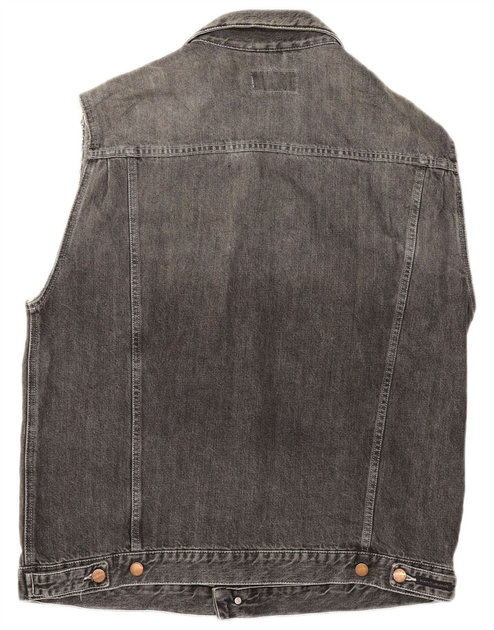Gilet de denim pentru bărbați Gant UK 40, mare, gri bumbac