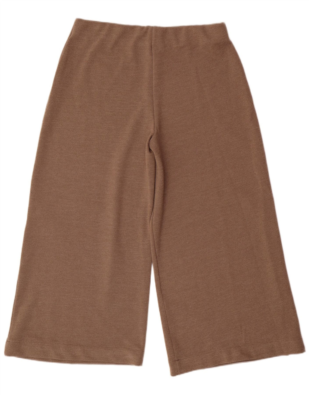ZARA Womens Wide Leg Cropped Trousers Large W30 L25 Beige Polyester