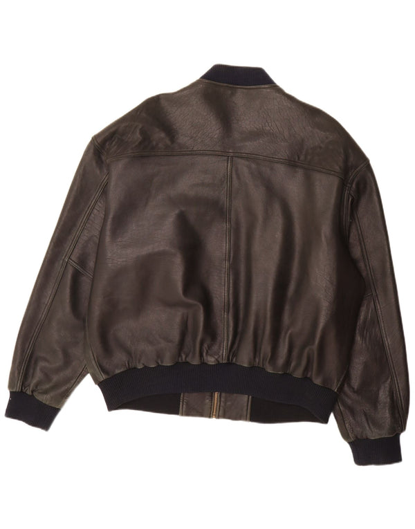 Jachetă de piele pentru bărbați Trapper IT 54 2XL neagră