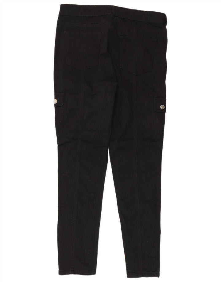 Pantaloni cargo subțiri Oasis pentru femei UK 14 Large W32 L27 Bumbac negru