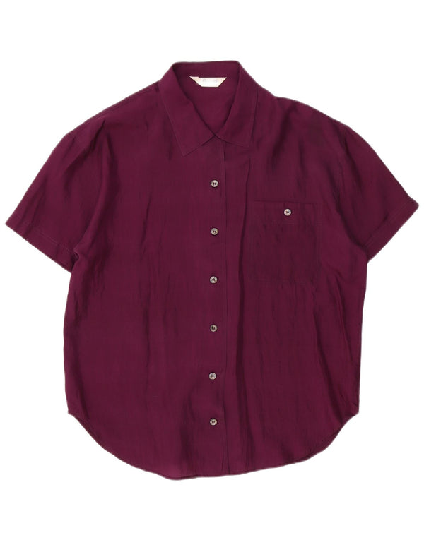 Cămașă vintage cu mânecă scurtă pentru femei UK 16 mare violet