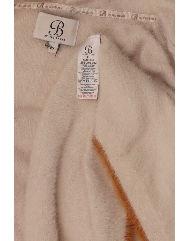 Pulover Ted Baker pentru femei, cardigan cu paragate supradimensionat, UK 18 XL, bej