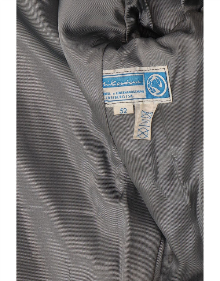 VINTAGE Mens Leather Coat IT 52 XL Grey Vintage Vintage and Second-Hand Vintage from Messina Hembry 