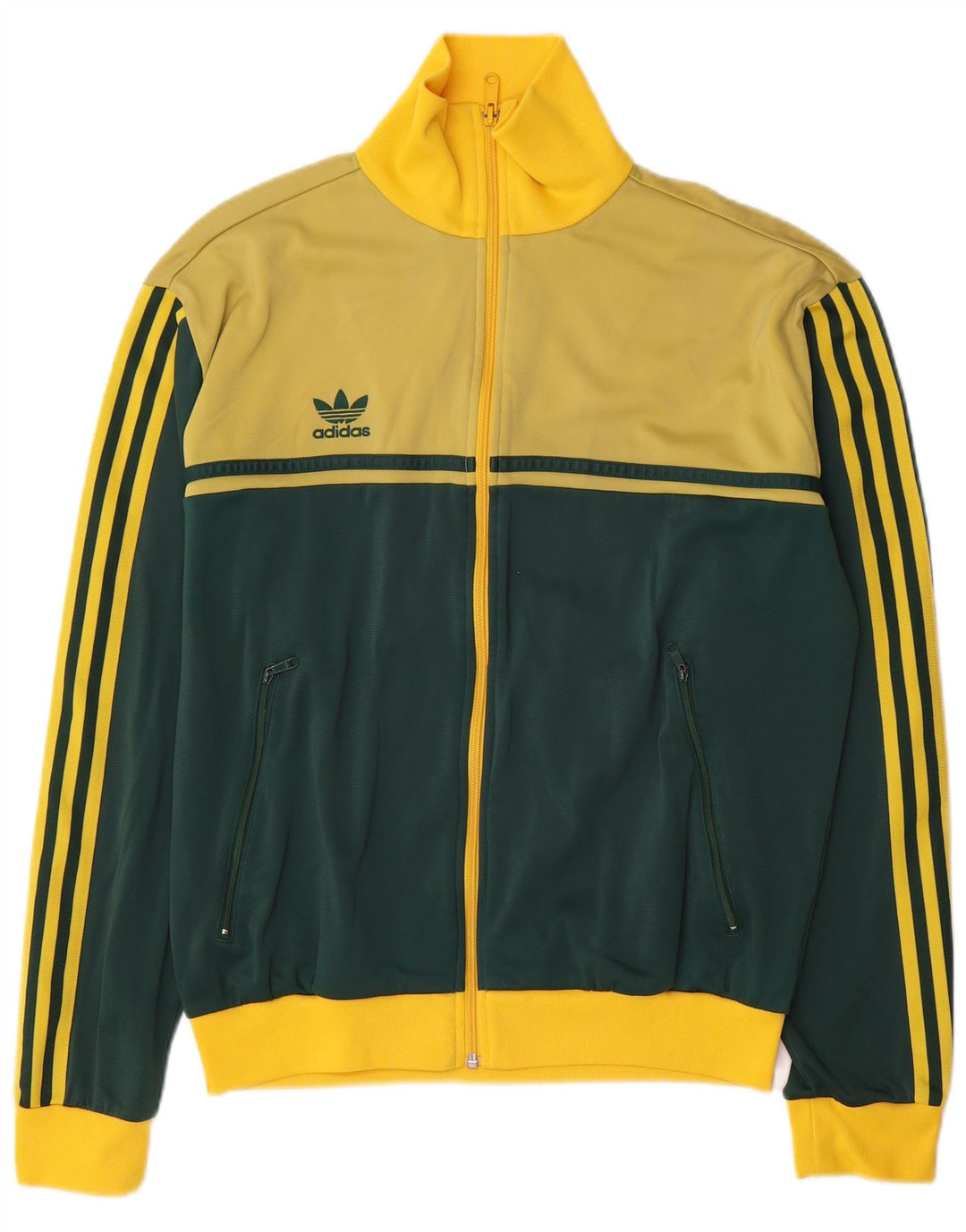 Jachetă de top pentru trening grafic Adidas pentru bărbați, mare, galbenă, din poliamidă