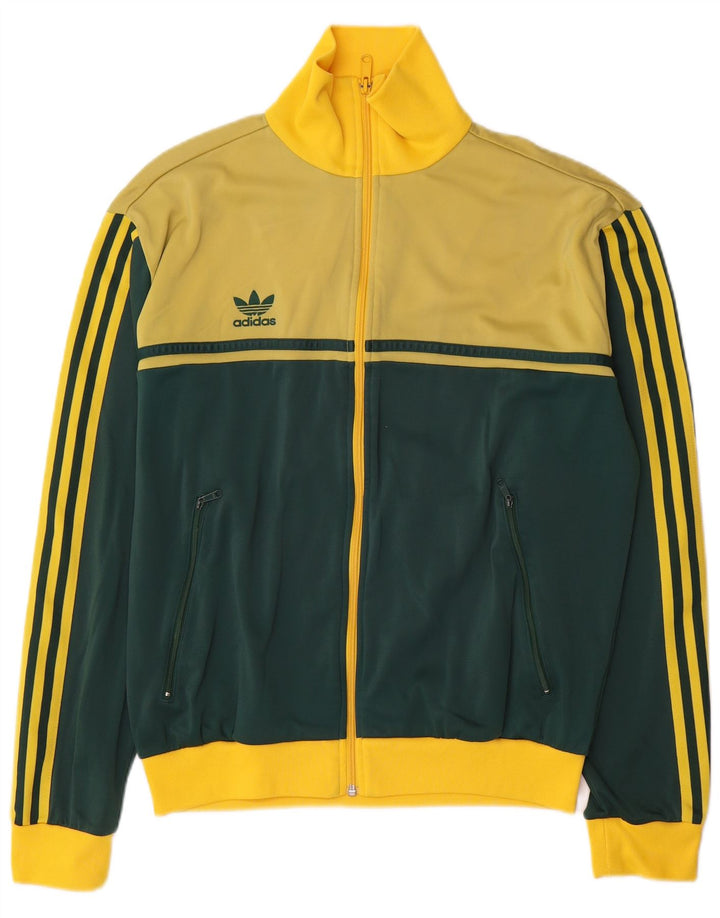 Jachetă de top pentru trening grafic Adidas pentru bărbați, mare, galbenă, din poliamidă