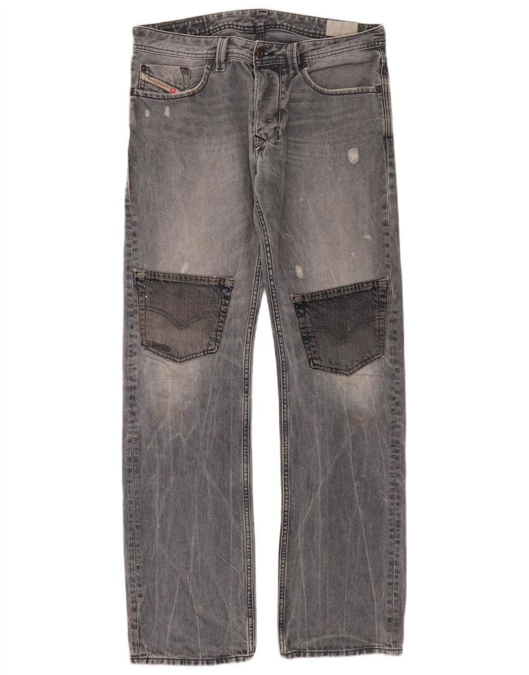Blugi Distressed Cargo drepte pentru bărbați Diesel W32 L34 Bumbac albastru