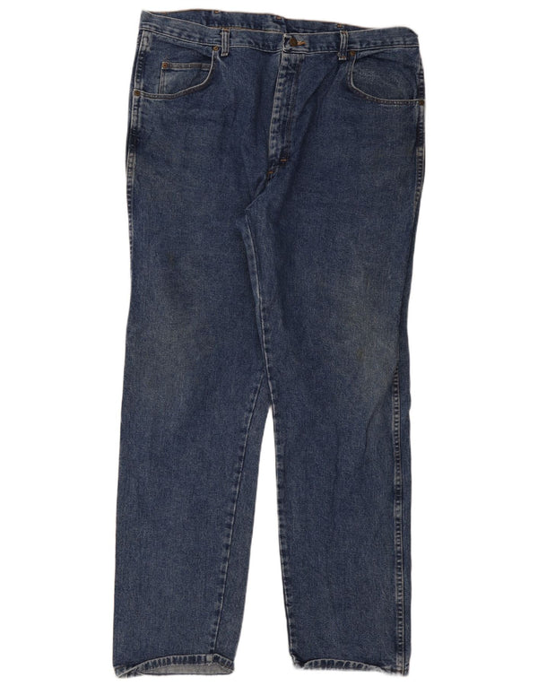 Blugi drepti pentru bărbați Wrangler W42 W34 Bumbac albastru