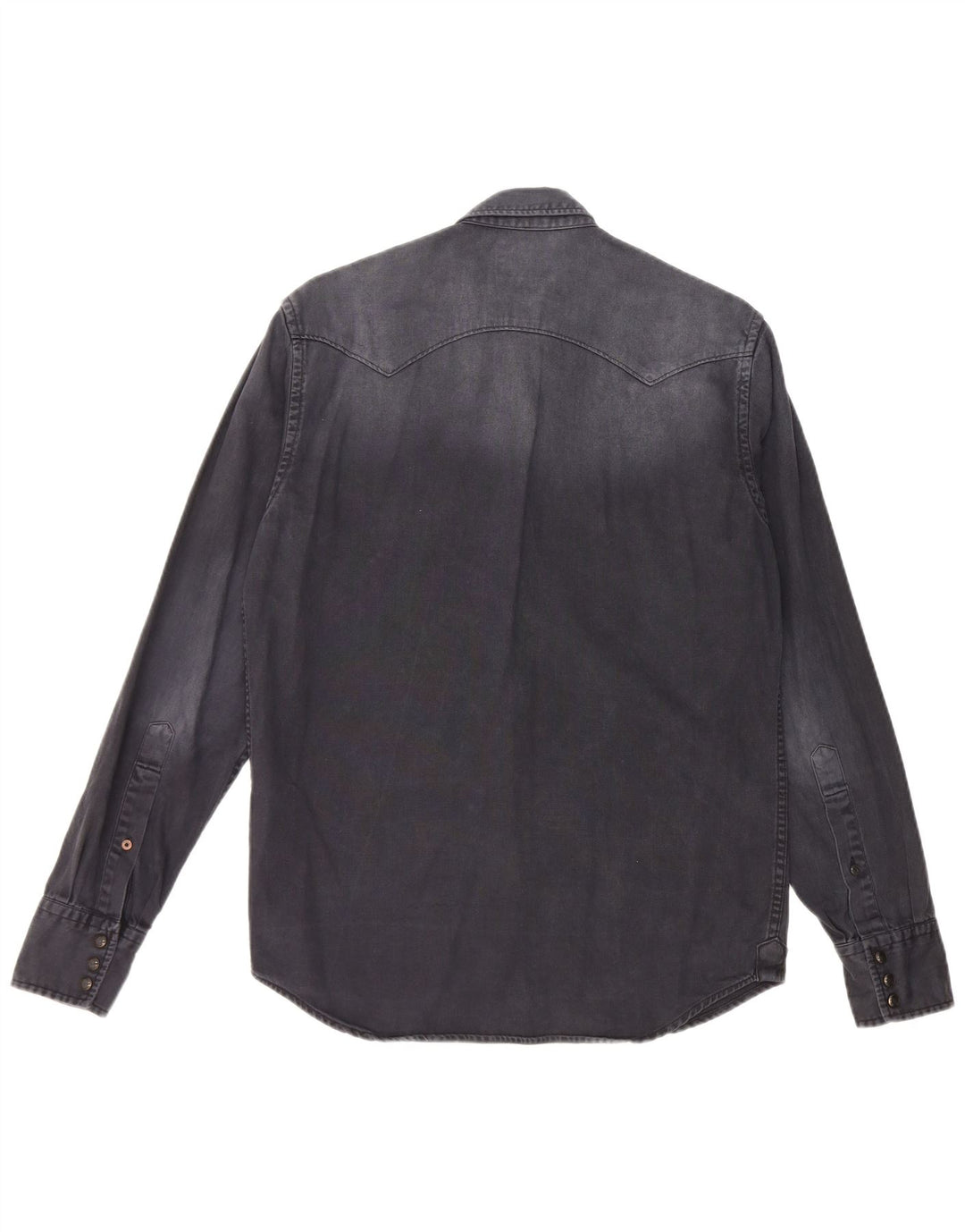 REPLAY Cămașă pentru bărbați din denim vopsită în îmbrăcăminte, bumbac mediu albastru bleumarin