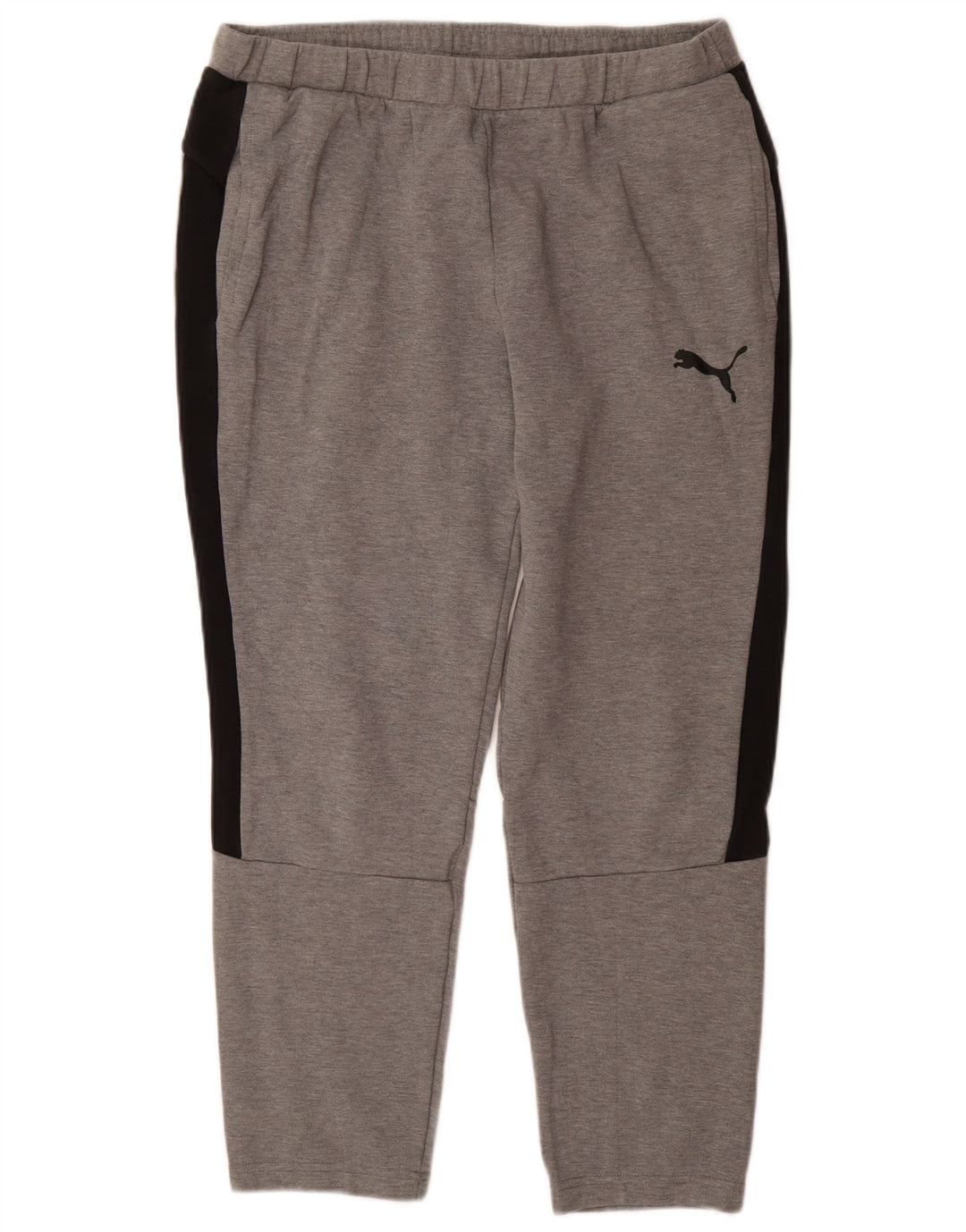 Pantaloni de trening PUMA pentru bărbați, bumbac color bloc, gri mare