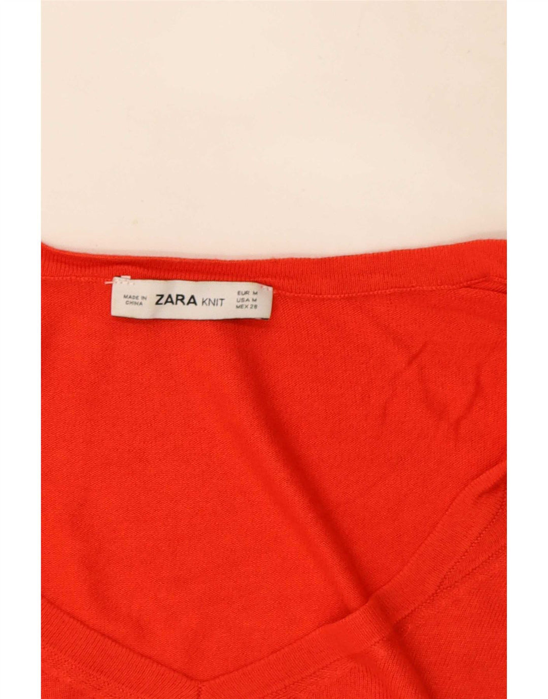 Pulover cu decolteu în V pentru femei Zara UK 14 Medium Red