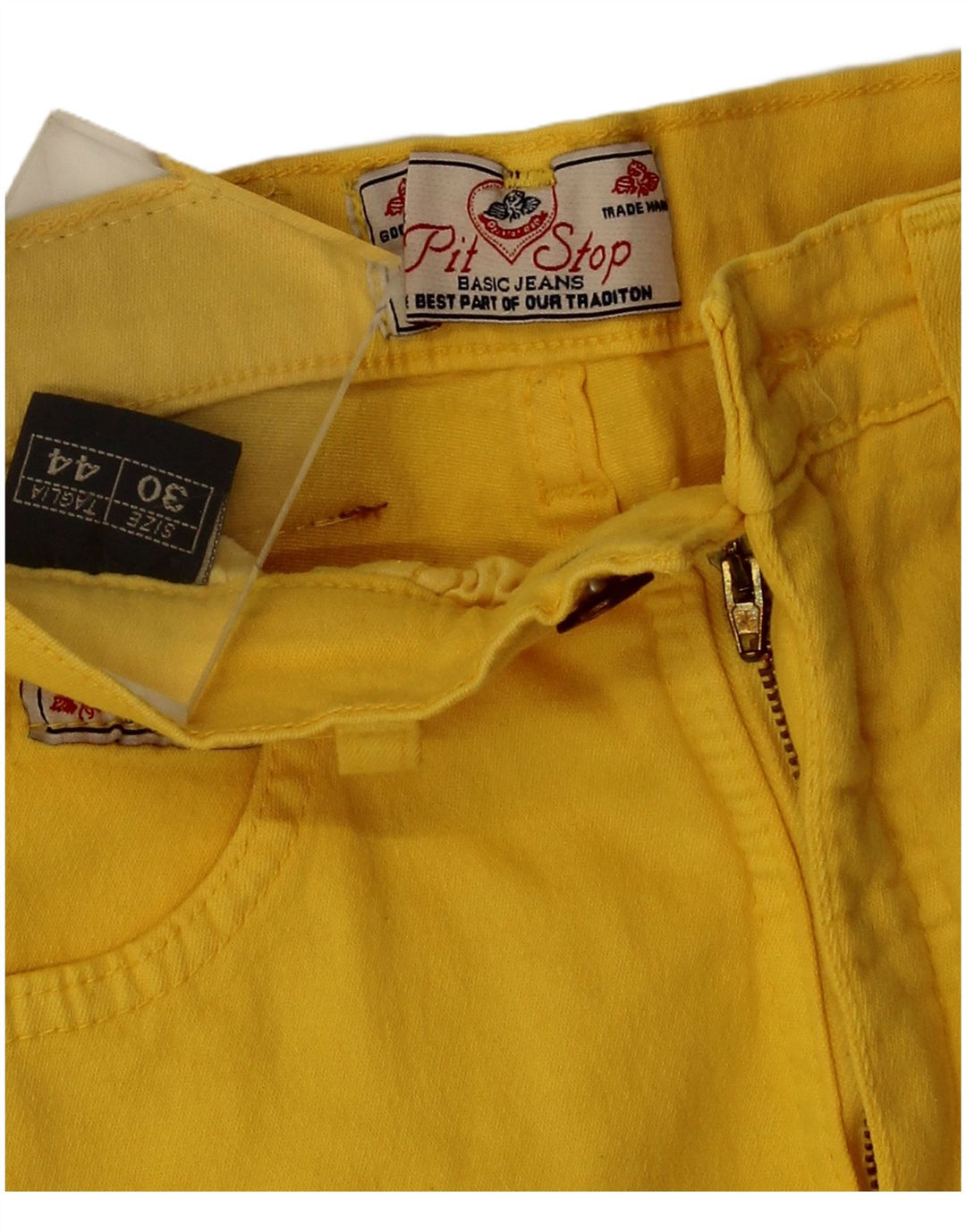 Pantaloni casual pentru femei Pit Stop cu talie înaltă IT 44 Medium W24 L28 Galben