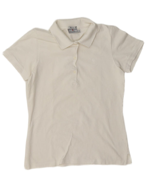 Tricou polo Conte of Florence pentru femei, cu croiala normală, UK 14, bumbac alb mediu