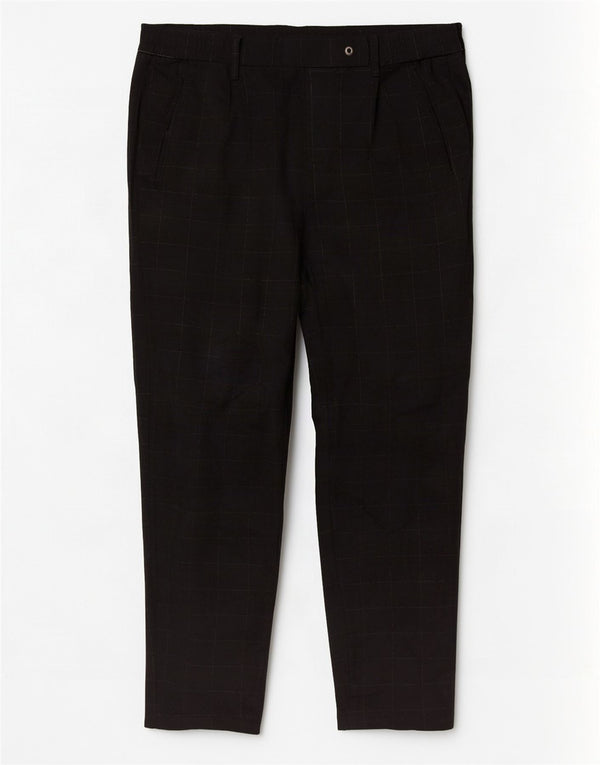 Pantaloni chino conici pentru bărbați Jack & Jones W32 L26 Black Check