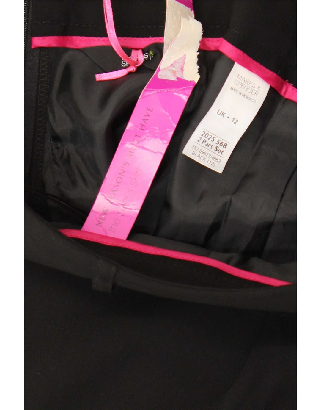 Fusta creion pentru femei Marks & Spencer UK 12 Medium W30 Poliester negru