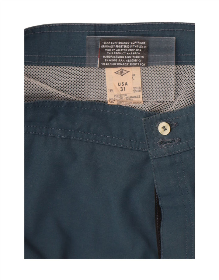 Pantaloni scurți de înot pentru bărbați Bear, medii, albastru, poliester color bloc
