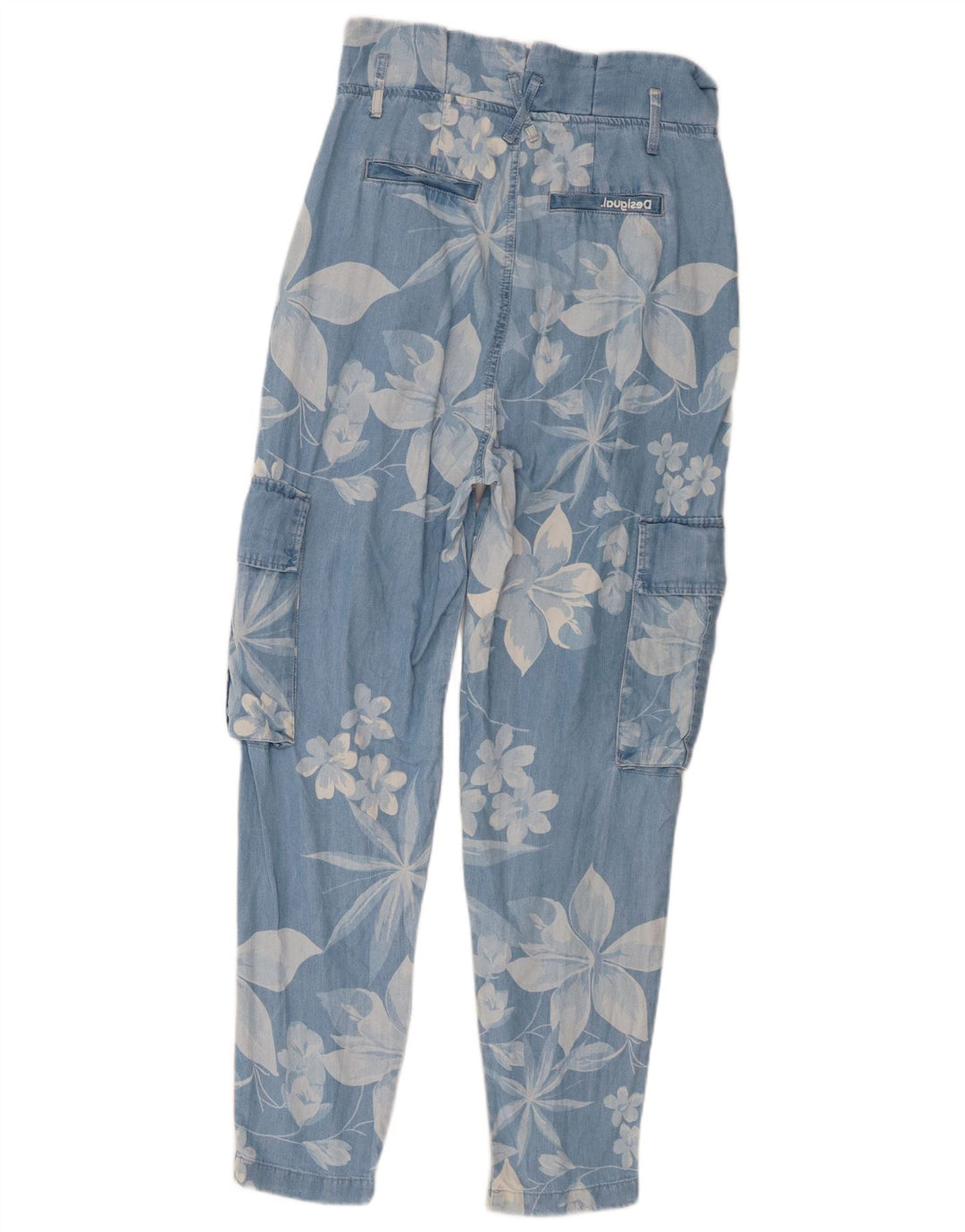 Pantaloni Cargo Harem Desigual pentru femei L32 L28 Blue Lyocell Floral