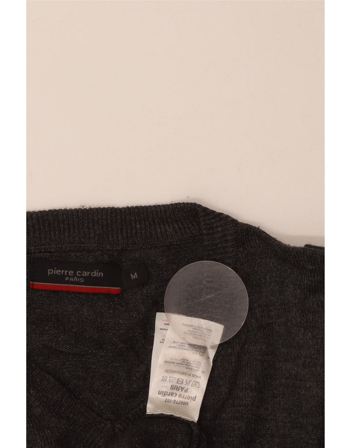 PIERRE CARDIN Pulover cu decolteu în V pentru bărbați, gri mediu acrilic