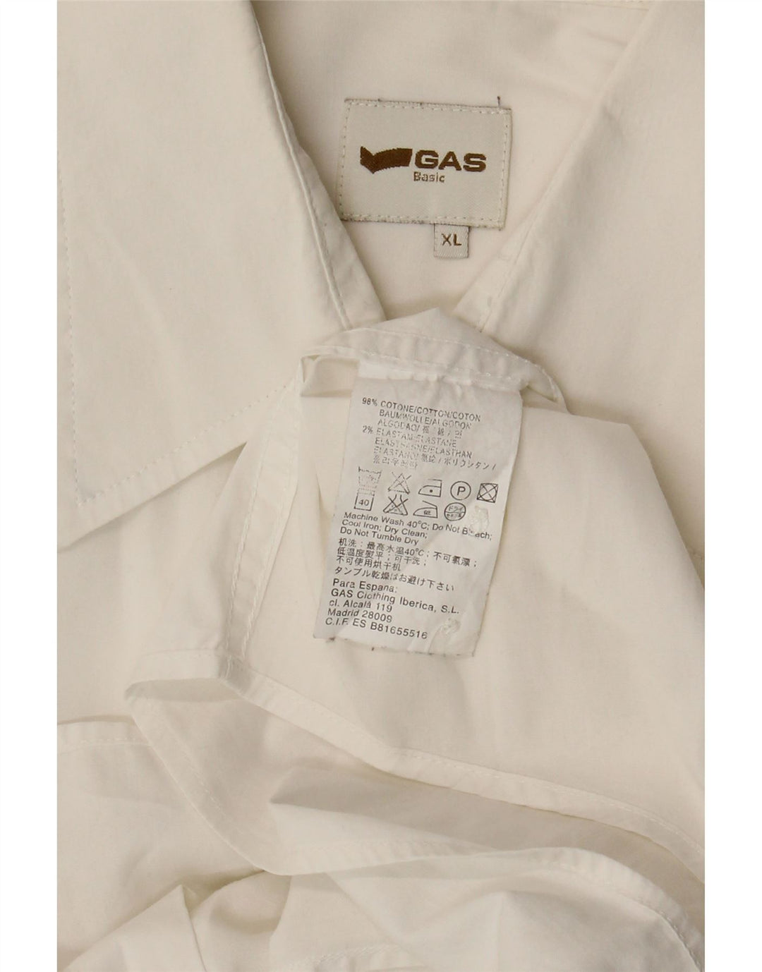 Cămașă pentru bărbați Gas XL Bumbac alb