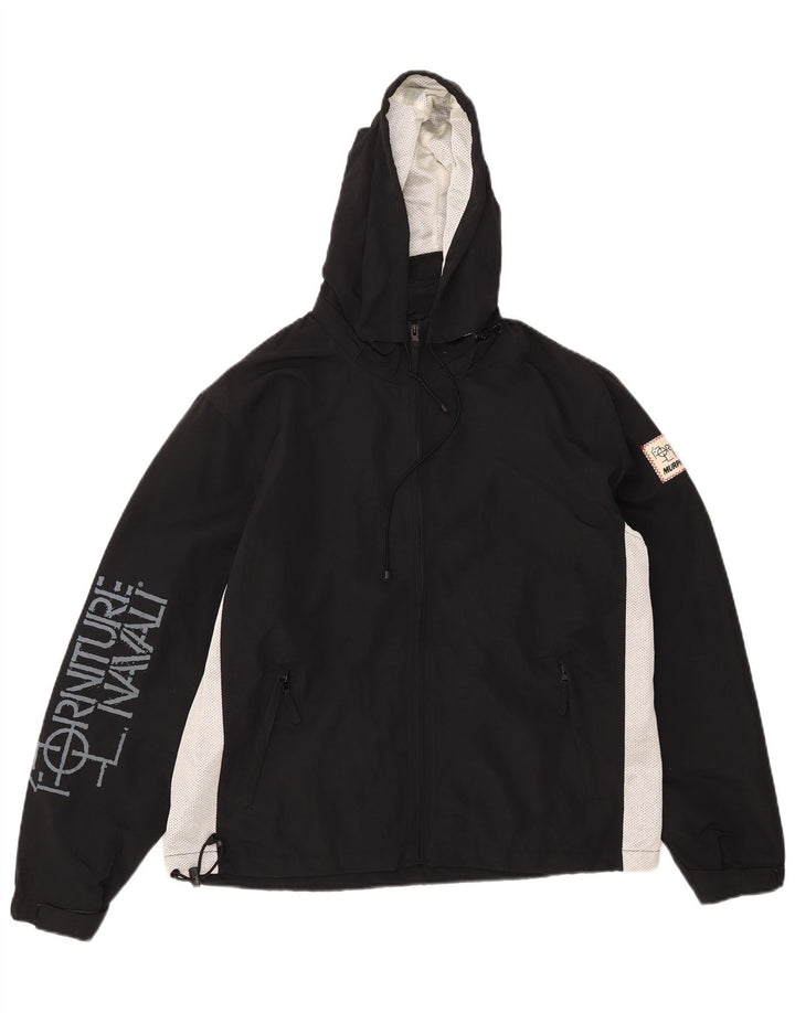 Murphy & Nye Jachetă de ploaie grafică pentru bărbați, cu tăiere lentă, UK 36, neagră