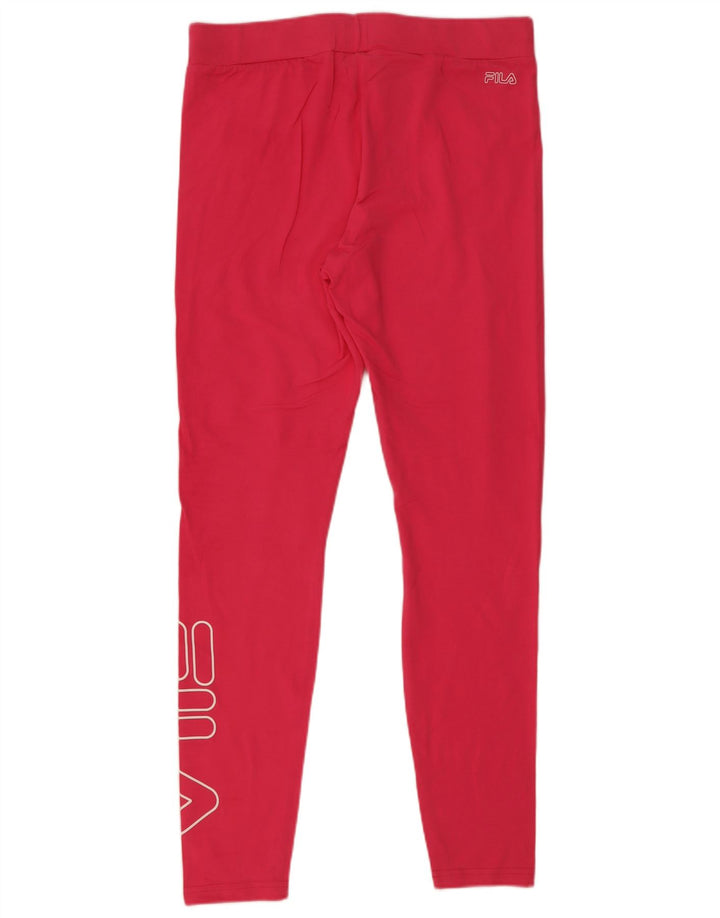 Leggings cu grafic pentru femei Fila UK 14, bumbac, roz mare