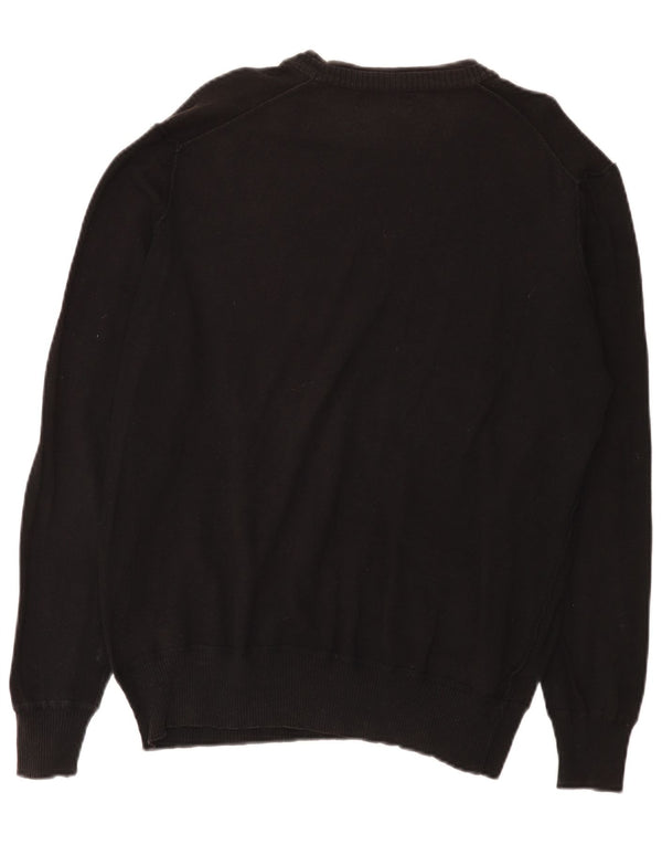 Pulover pentru bărbați Zara, cu gât de barcă, XL, bumbac negru
