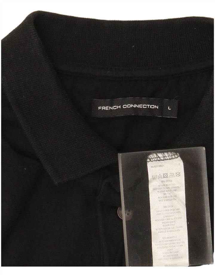 Tricou polo pentru bărbați French Connection, bumbac negru mare