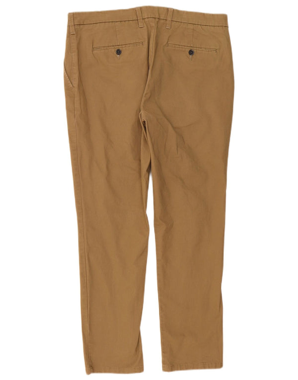 Marks & Spencer Mens Slim Fit Chino Trousers W36 L29 Beige Cotton