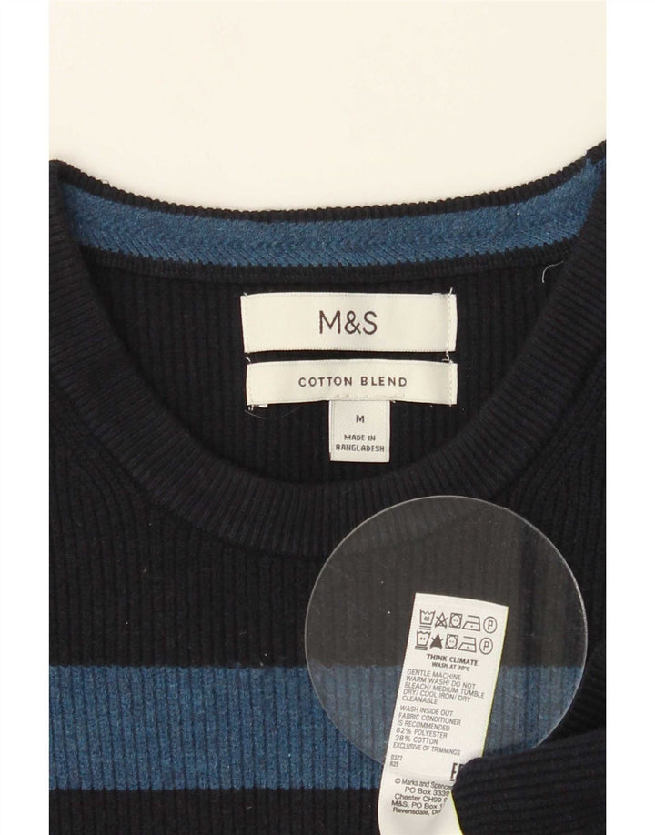 Pulover pentru bărbați Marks & Spencer, cu gât crew, poliester mediu bleumarin