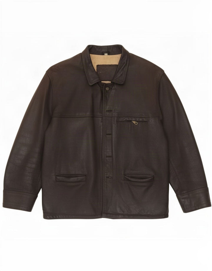 Jachetă de piele vintage pentru bărbați UK 44 2XL maro