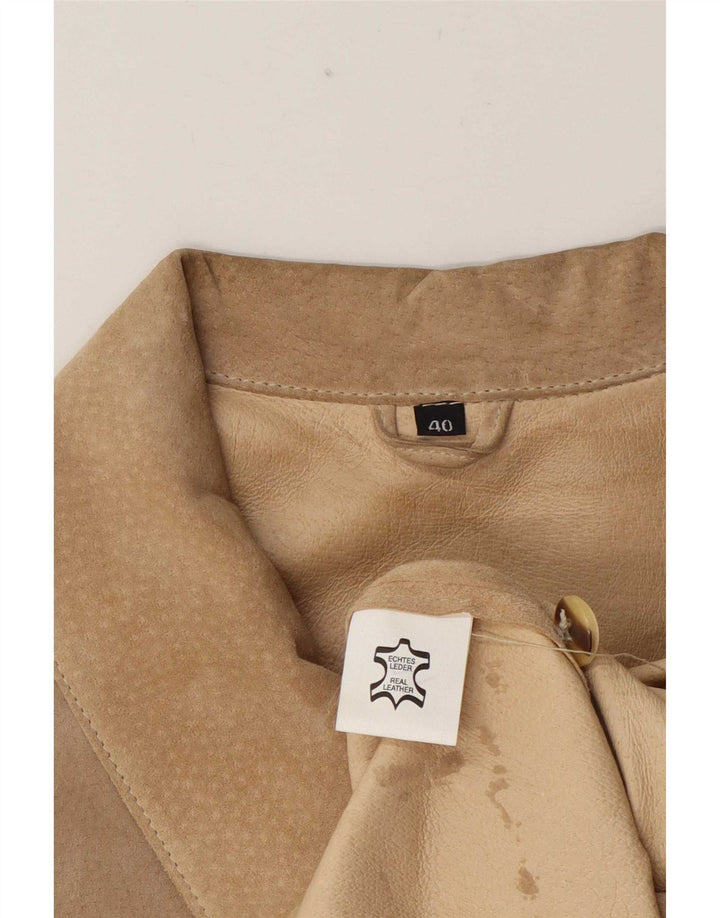 Gilet de damă vintage din piele intoarsa EU 40 Medium Beige Piele