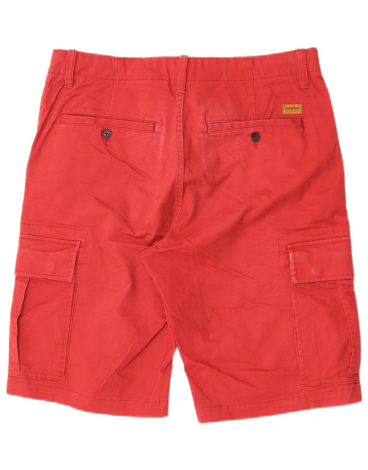 Pantaloni scurți cargo Timberland pentru bărbați, cu tăiere relaxată, W31, bumbac roșu mediu